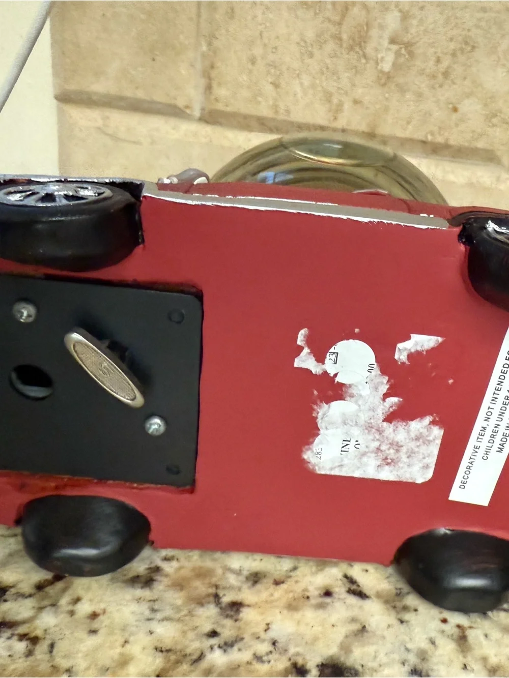 Red Santa Snow Globe Car Holiday Accent